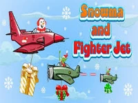 Snowman and fighter jet