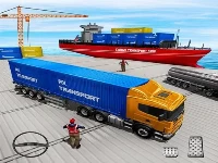 Cargo transport truck driving