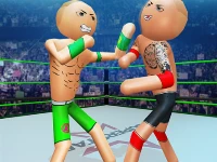 Police stick man wrestling fighting game