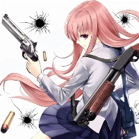 Anime girl with gun puzzle