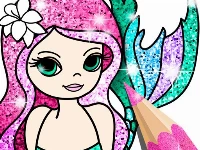 Mermaid coloring book glitter