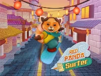 Red panda surfer