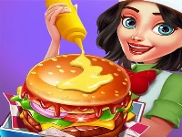 Cooking burger maker chef