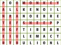 Animals word search