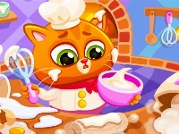 Lovely virtual cat at restaurant