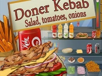 Doner kebab : salad tomatoes onions