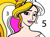 Princess coloring by number