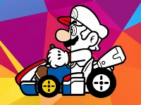 Mario driving coloring book