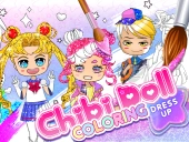 Chibi doll coloring & dress up