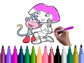 Dora coloring fun time