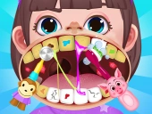 Baby hospital dentist caring