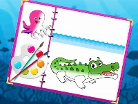 Sea creatures coloring book